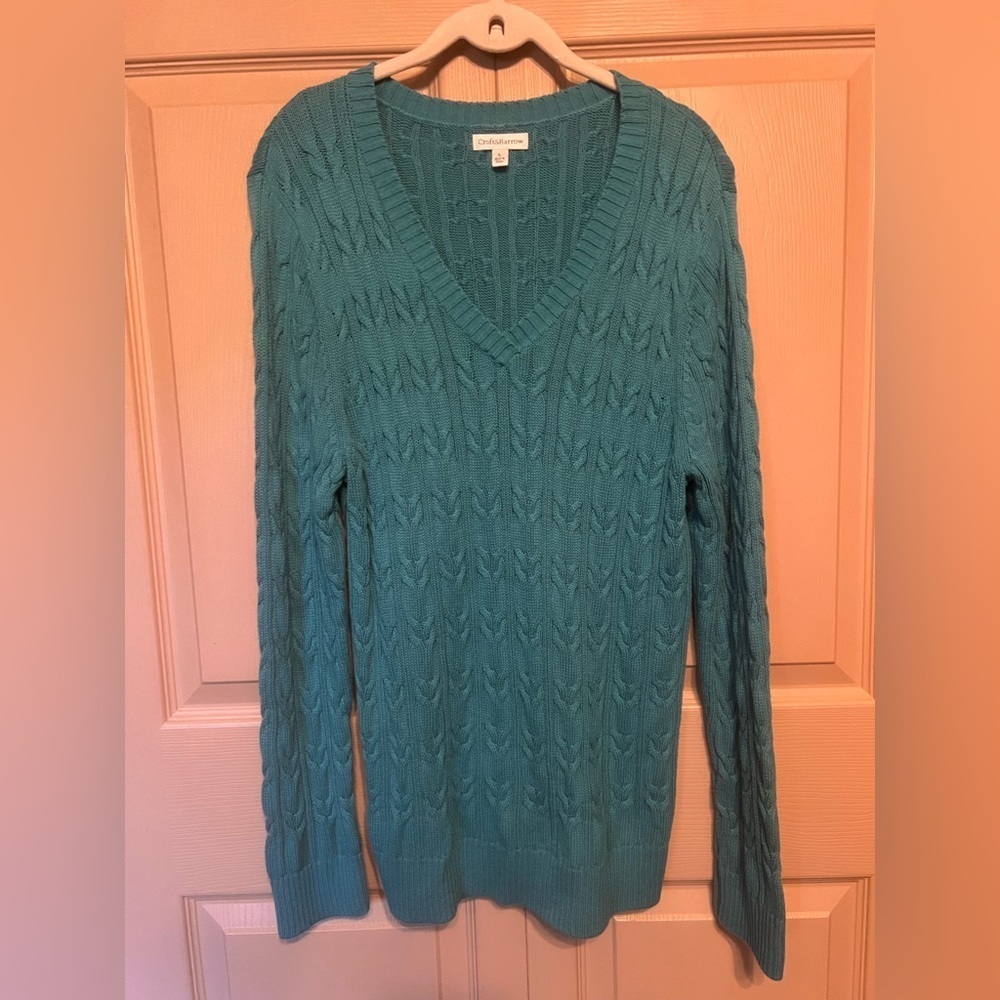 Croft & Barrow Turquoise V-Neck Sweater
